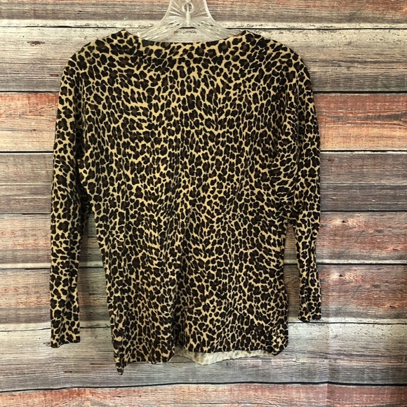 J.crew Size Medium Leopard Print 100% Merino Wool Sweater - Picture 6 of 6